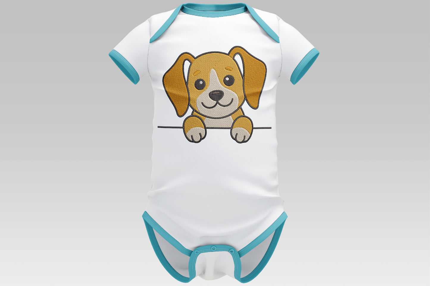 Cute Puppy Peeking Embroidery Design, Adorable Puppy Machine Embroidery Pattern, Cute Dog Embroidery Design