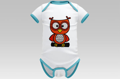 Cute Owl Embroidery Design, Adorable Kawaii Owl Machine Embroidery Pattern, Funny Orange Owl Embroidery Design