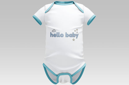 Cute Hello Baby Embroidery Design, Adorable Baby Machine Embroidery Pattern, Sweet Hello Baby Embroidery Design