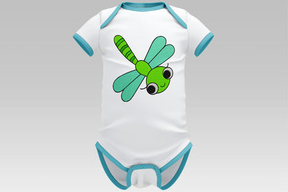 Cute Dragonfly Embroidery Design, Adorable Dragonfly Machine Embroidery Pattern, Kawaii Insect Embroidery Design