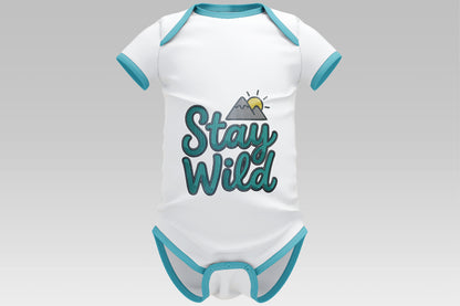 Stay Wild Embroidery Design, Adventure Mountain Embroidery Pattern, Stay Wild Script Machine Embroidery Design