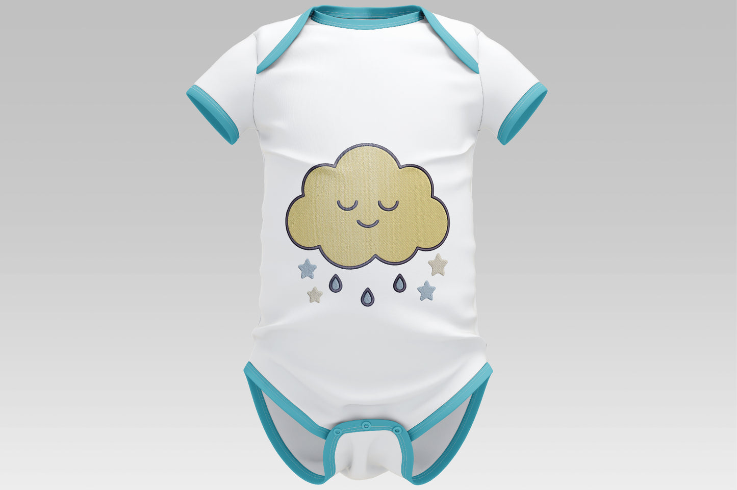 Cute Sleeping Cloud Embroidery Design, Adorable Kawaii Cloud Machine Embroidery Pattern, Dreamy Sleeping Cloud with Stars and Raindrops Embroidery Design