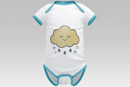 Cute Sleeping Cloud Embroidery Design, Adorable Kawaii Cloud Machine Embroidery Pattern, Dreamy Sleeping Cloud with Stars and Raindrops Embroidery Design