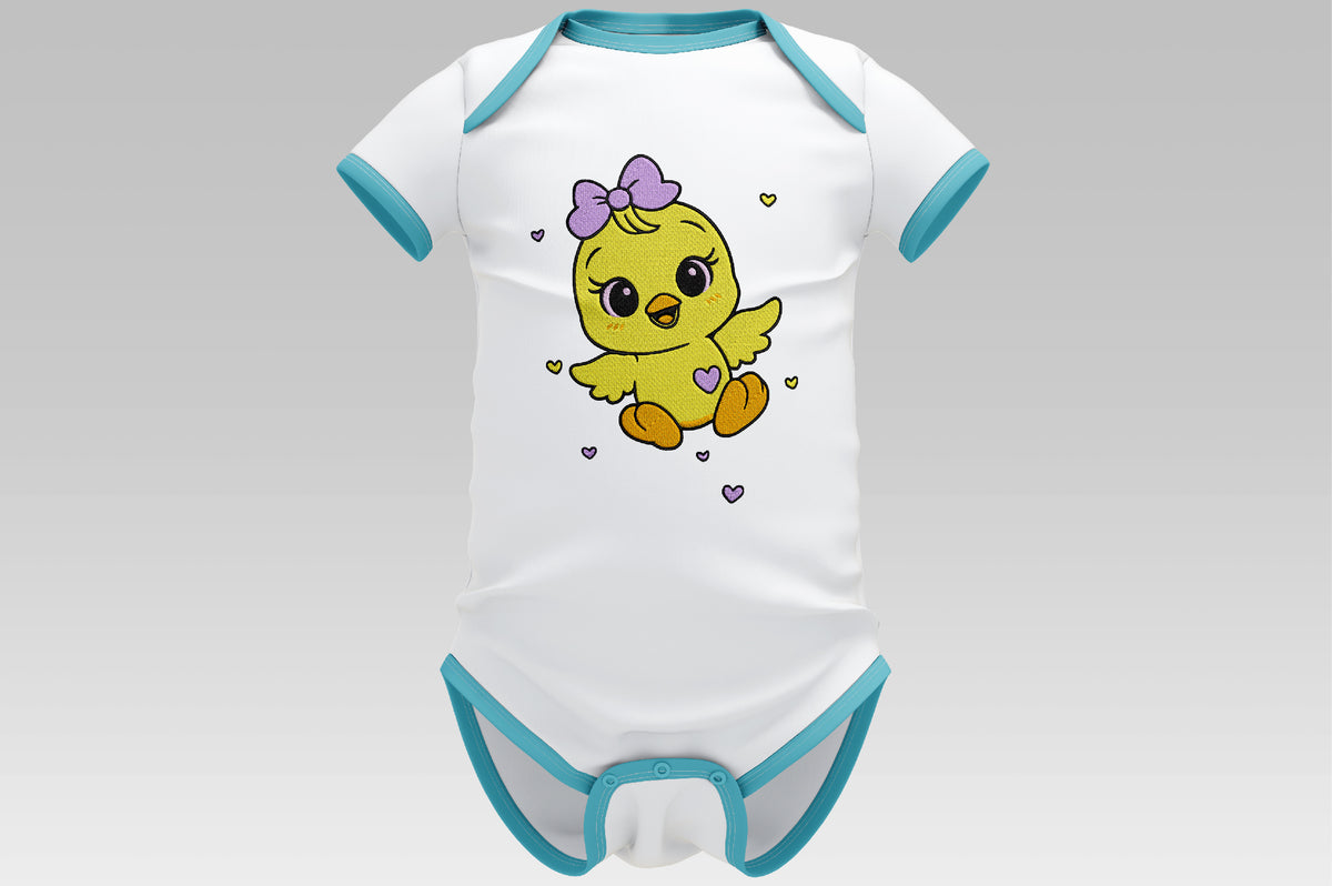 Cute Chick Embroidery Design, Adorable Kawaii Baby Chick Machine Embroidery Pattern, Cute Easter Chicken Embroidery Design