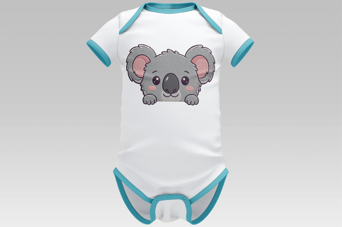 Cute Koala Peeking Embroidery Design, Adorable Koala Machine Embroidery Pattern, Cute Australian Animal Embroidery Design