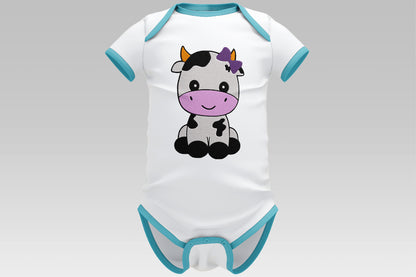 Cute Cow Embroidery Design, Adorable Kawaii Cow Machine Embroidery Pattern, Cute Farm Animal Embroidery Design
