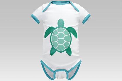 Cute Turtle Embroidery Design, Sea Turtle Machine Embroidery Pattern