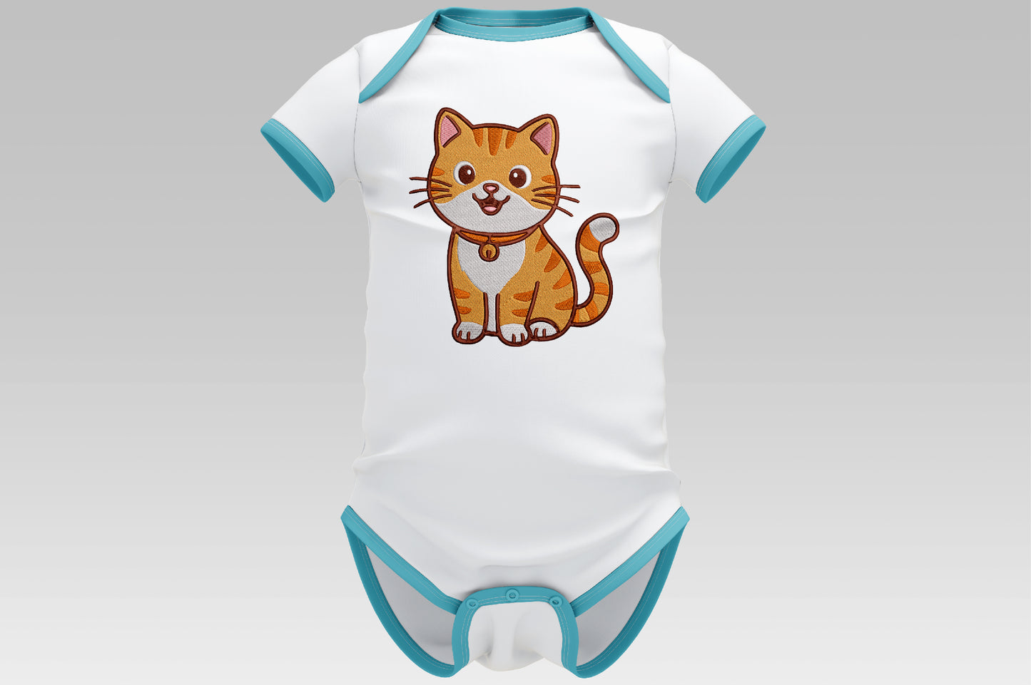 Cute Kawaii Kitty Embroidery Design, Adorable Cat Machine Embroidery Pattern, Cute Orange Tabby Cat Embroidery Design