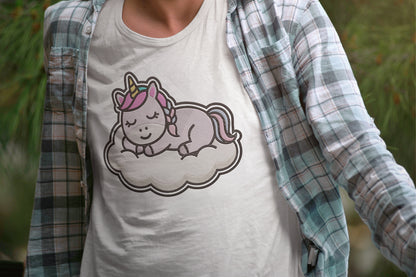 Sleeping Unicorn Embroidery Design, Cute Unicorn Machine Embroidery Pattern, Adorable Sleeping Unicorn Embroidery Design