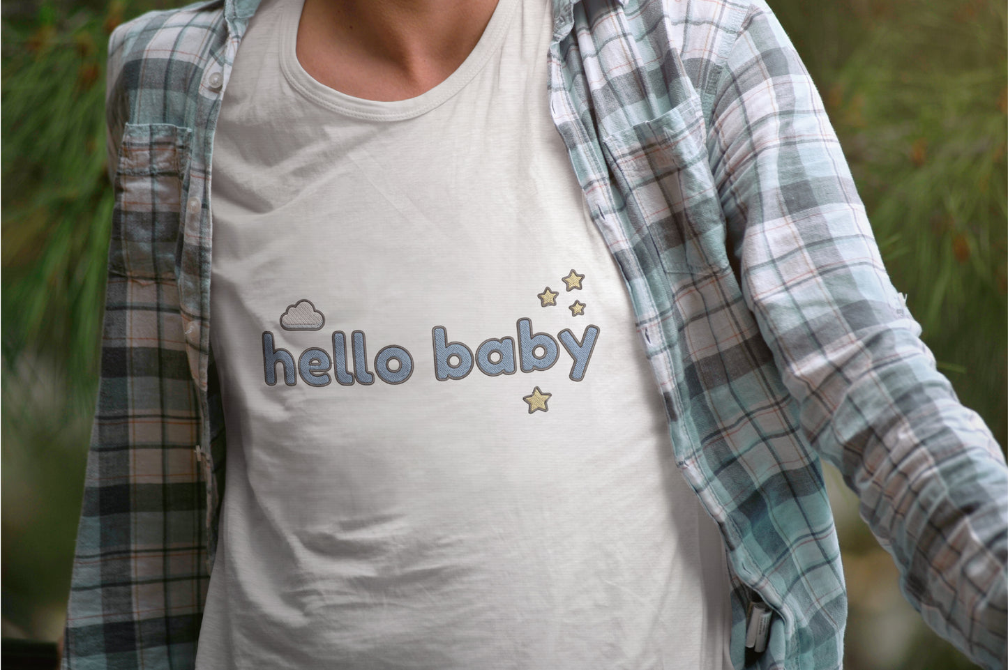 Cute Hello Baby Embroidery Design, Adorable Baby Machine Embroidery Pattern, Sweet Hello Baby Embroidery Design