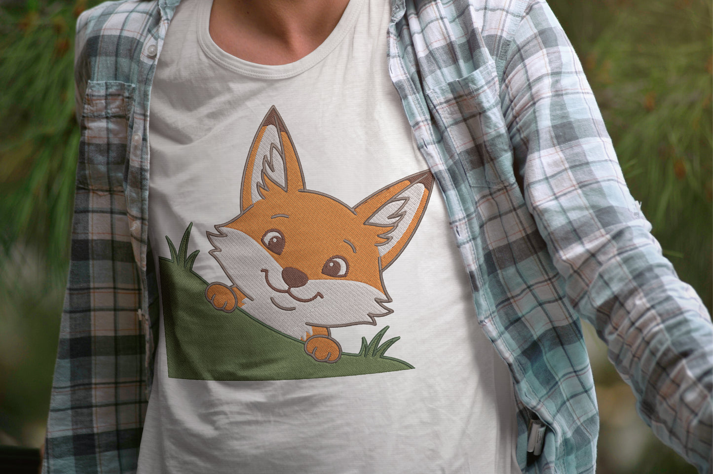 Cute Fox Embroidery Design, Adorable Fox Machine Embroidery Pattern, Woodland Animal Embroidery Design