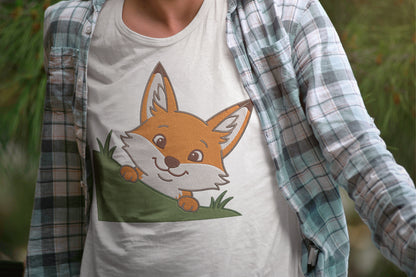 Cute Fox Embroidery Design, Adorable Fox Machine Embroidery Pattern, Woodland Animal Embroidery Design