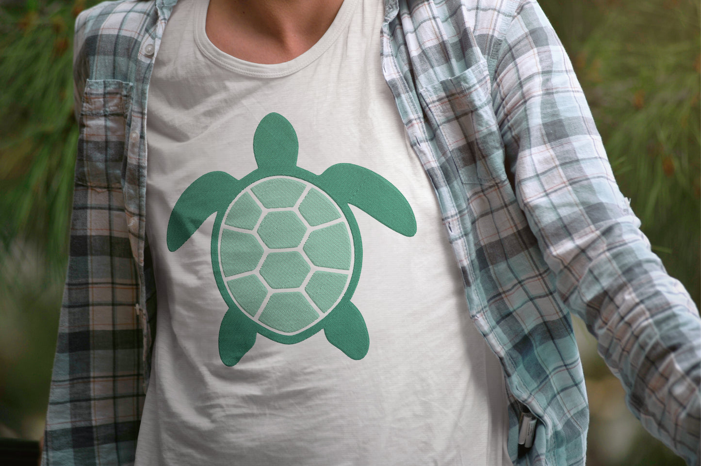 Cute Turtle Embroidery Design, Sea Turtle Machine Embroidery Pattern