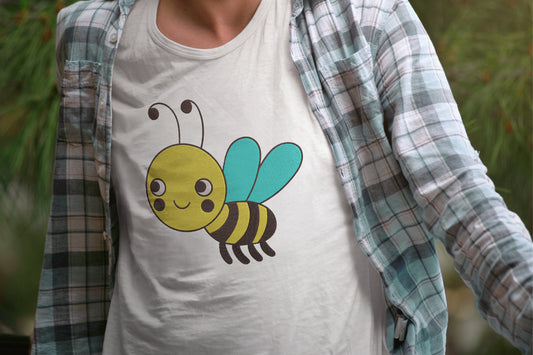 Cute Bee Embroidery Design, Adorable Kawaii Bee Machine Embroidery Pattern, Cute Honey Bee Embroidery Design