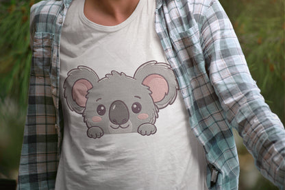 Cute Koala Peeking Embroidery Design, Adorable Koala Machine Embroidery Pattern, Cute Australian Animal Embroidery Design