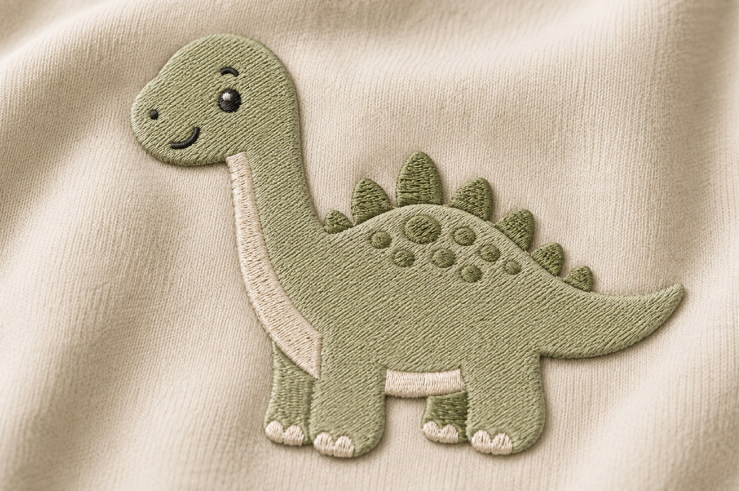 Cute Dino Embroidery Design – Adorable Dinosaur Machine Embroidery Pattern, Fun Prehistoric Animal Embroidery Design