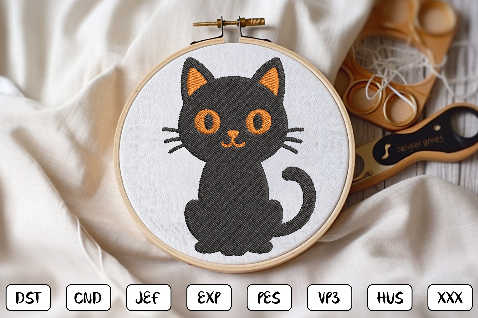 Mini Halloween Machine Embroidery Set – Cute Spooky Halloween Embroidery Designs, Small Ghost, Pumpkin, Bat & Witch Machine Embroidery