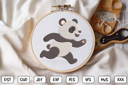 Cute Panda Embroidery Design Bundle – Adorable Panda Bear Machine Embroidery Patterns, Kawaii Animal Embroidery