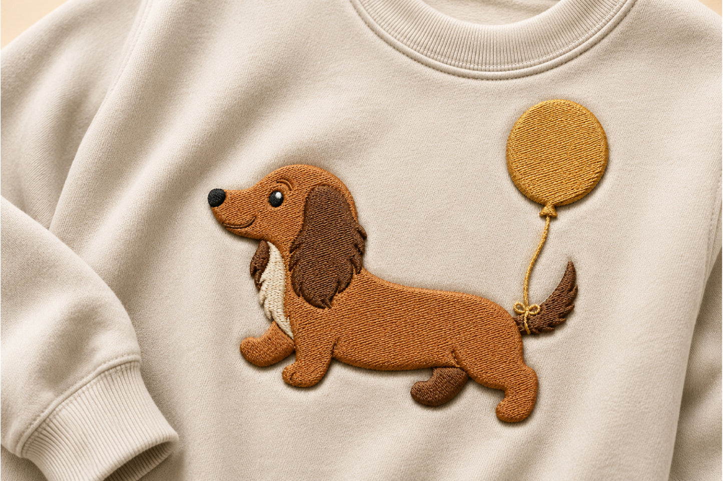 Cute Dachshund Embroidery Design – Adorable Dachshund Dog Machine Embroidery Pattern, Sweet Wiener Dog Embroidery Design