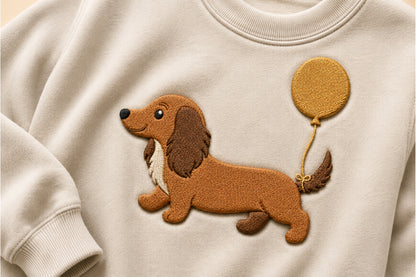 Cute Dachshund Embroidery Design – Adorable Dachshund Dog Machine Embroidery Pattern, Sweet Wiener Dog Embroidery Design