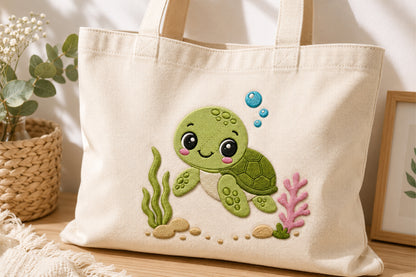 Cute Ocean Embroidery Bundle – Adorable Sea Life Machine Embroidery Designs, Whale, Turtle, Seahorse, Starfish & Ocean Animal Embroidery