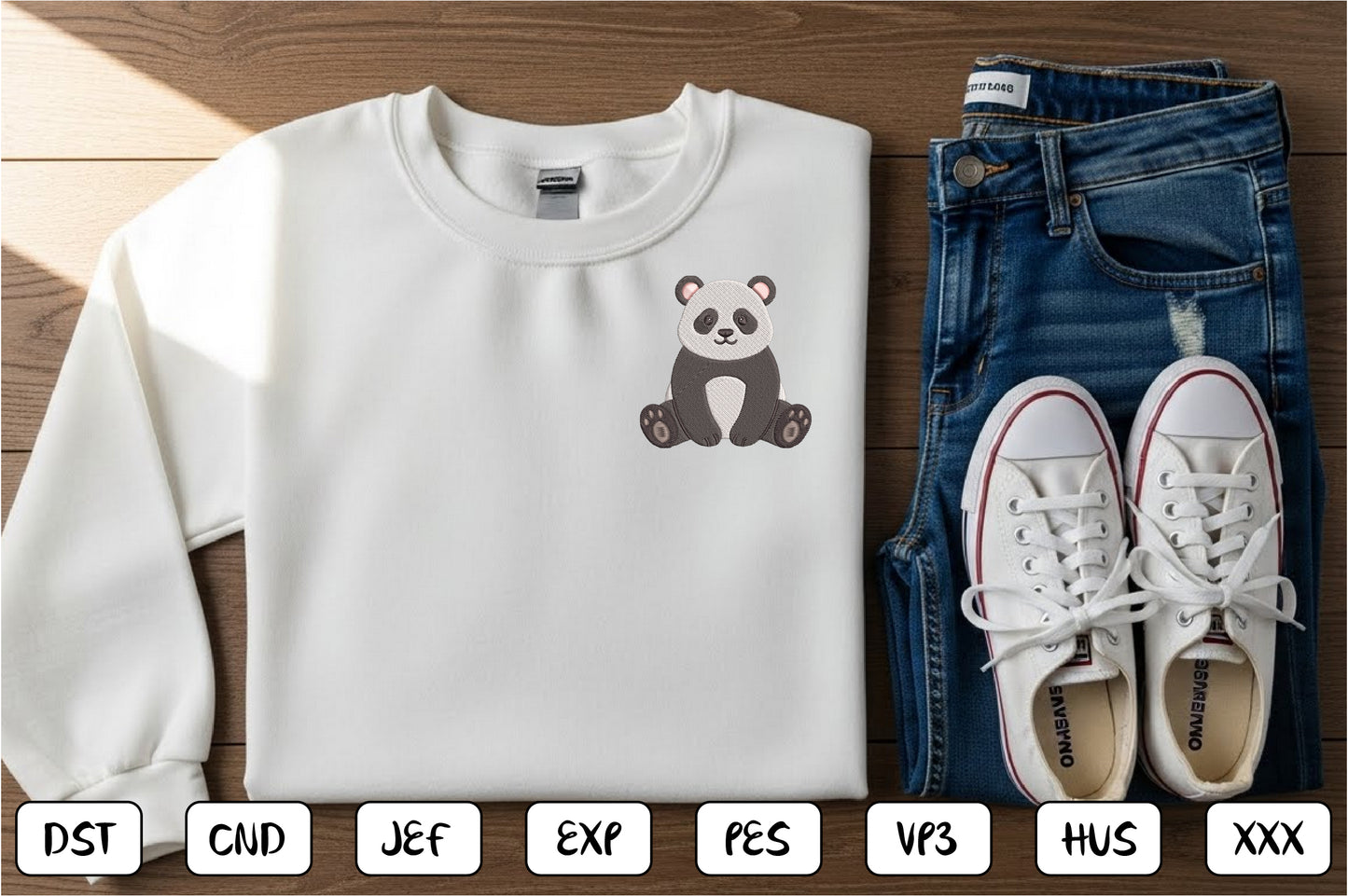 Cute Panda Embroidery Design Bundle – Adorable Panda Bear Machine Embroidery Patterns, Kawaii Animal Embroidery