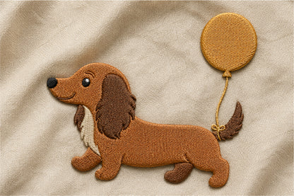 Cute Dachshund Embroidery Design – Adorable Dachshund Dog Machine Embroidery Pattern, Sweet Wiener Dog Embroidery Design