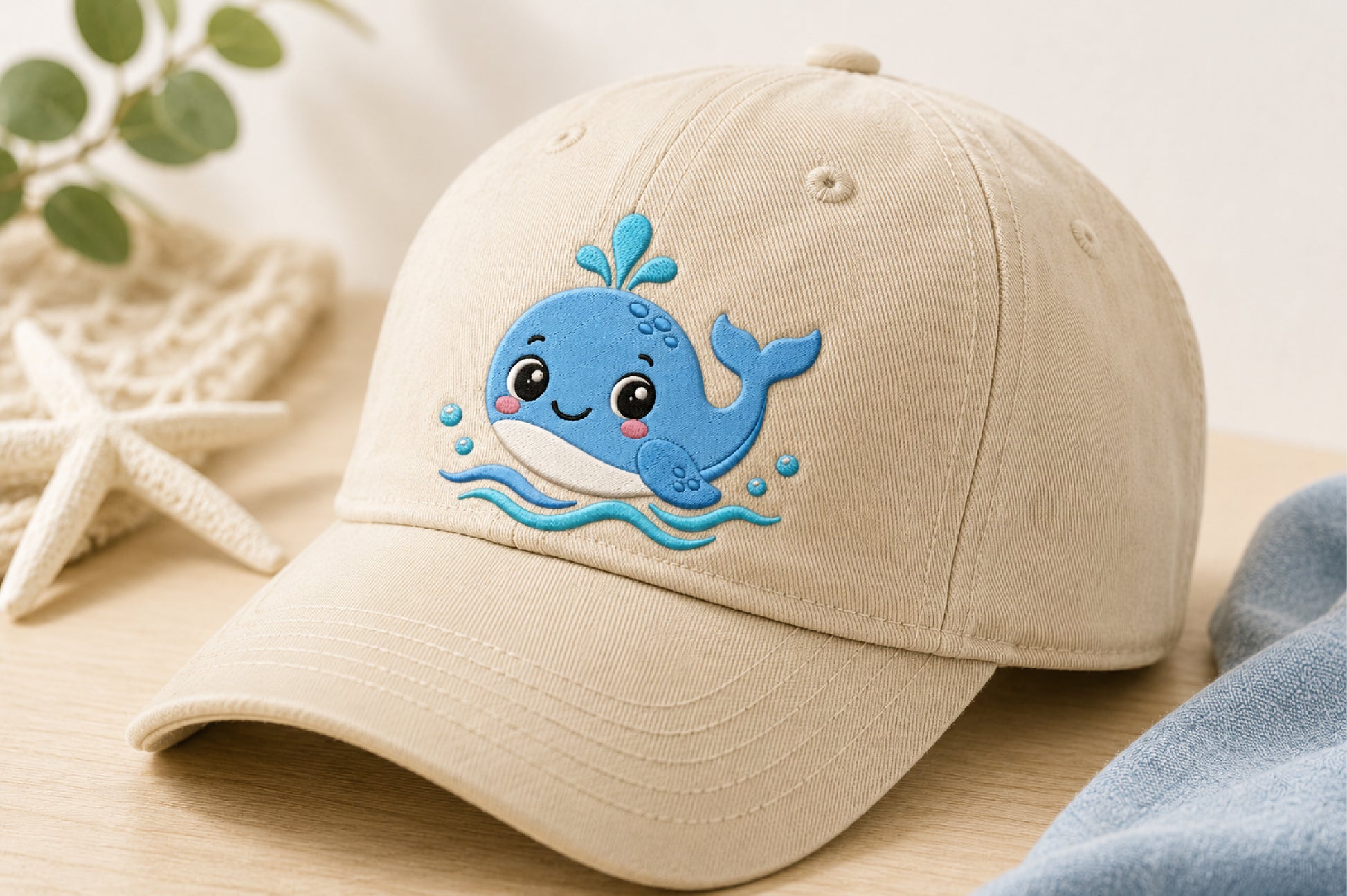 Cute Whale Embroidery Design – Adorable Whale Machine Embroidery Pattern, Sweet Ocean Sea Animal Embroidery Design