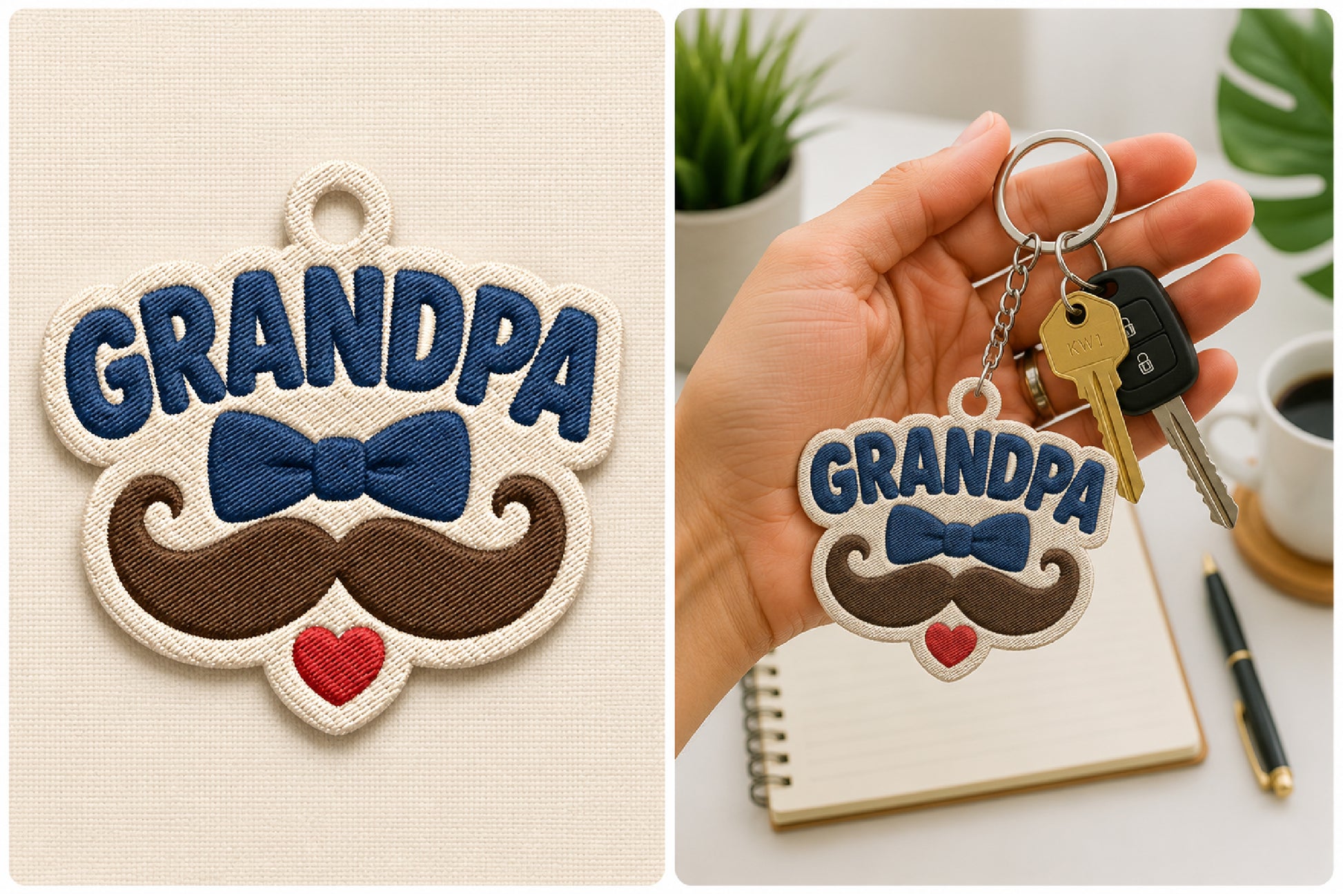 Family Keychain Embroidery Bundle – Cute Family Love Machine Embroidery Designs