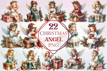 Christmas Angel PNG Clipart Bundle