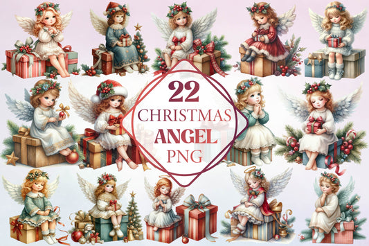 Christmas Angel PNG Clipart Bundle