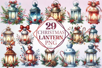 Christmas Lantern PNG Bundle 29 Festive Holiday Lantern Designs