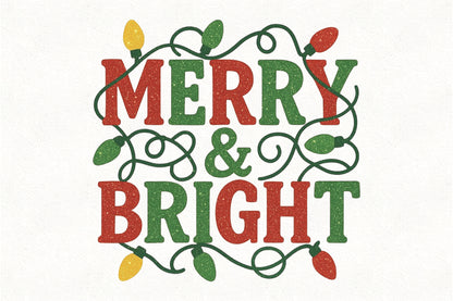 Merry and Bright Christmas PNG