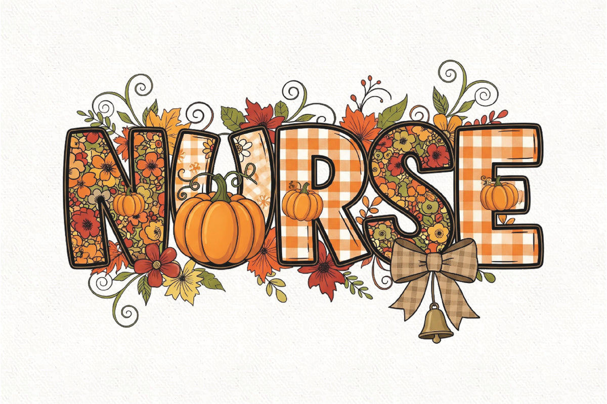 Fall Nurse PNG Sublimation Design