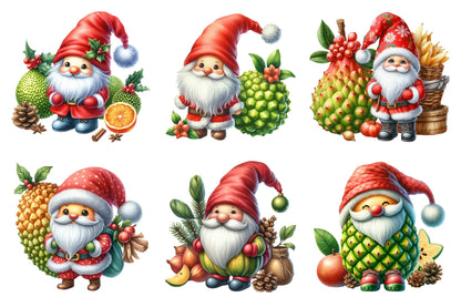 31 Christmas Jackfruit Gnome Clipart Bundle