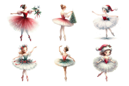Christmas Ballerina PNG Clipart Bundle