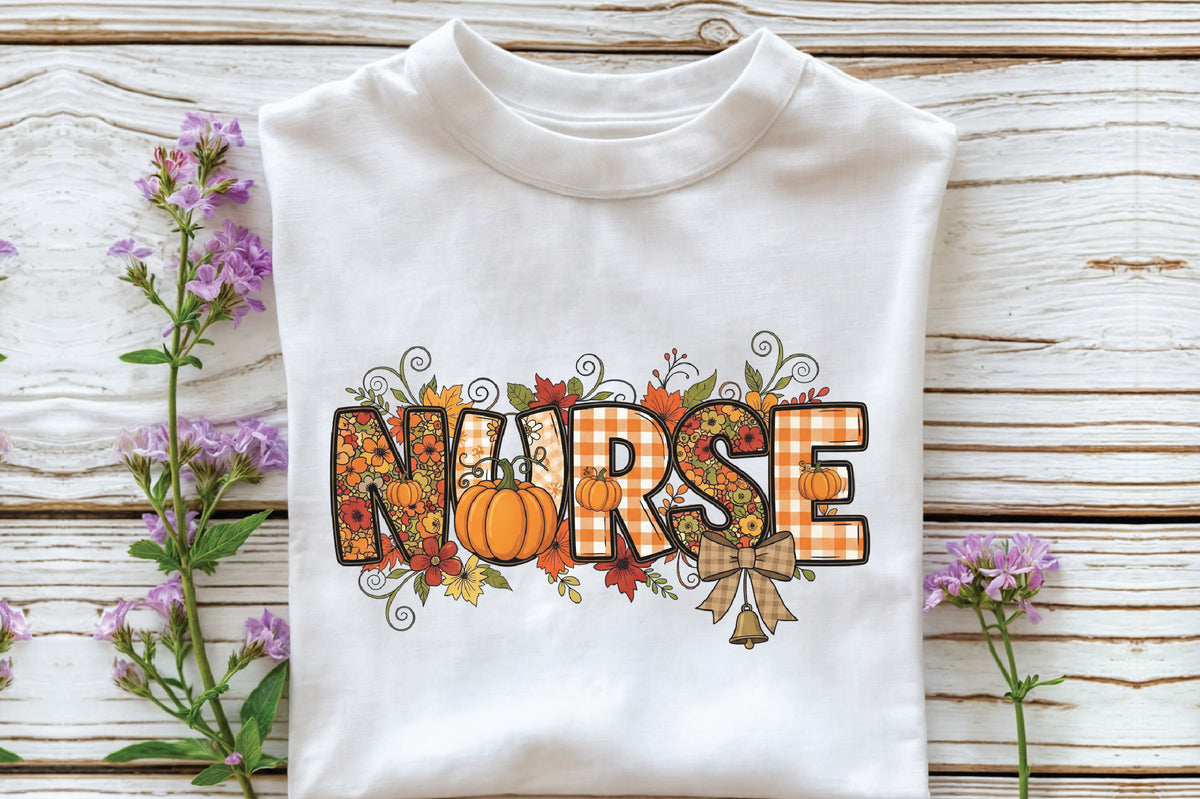 Fall Nurse PNG Sublimation Design