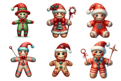 26 Christmas Voodoo Doll PNG Clipart Bundle