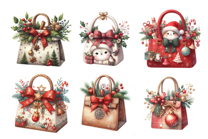 Christmas Handbag PNG Bundle 27 Holiday Purse Designs