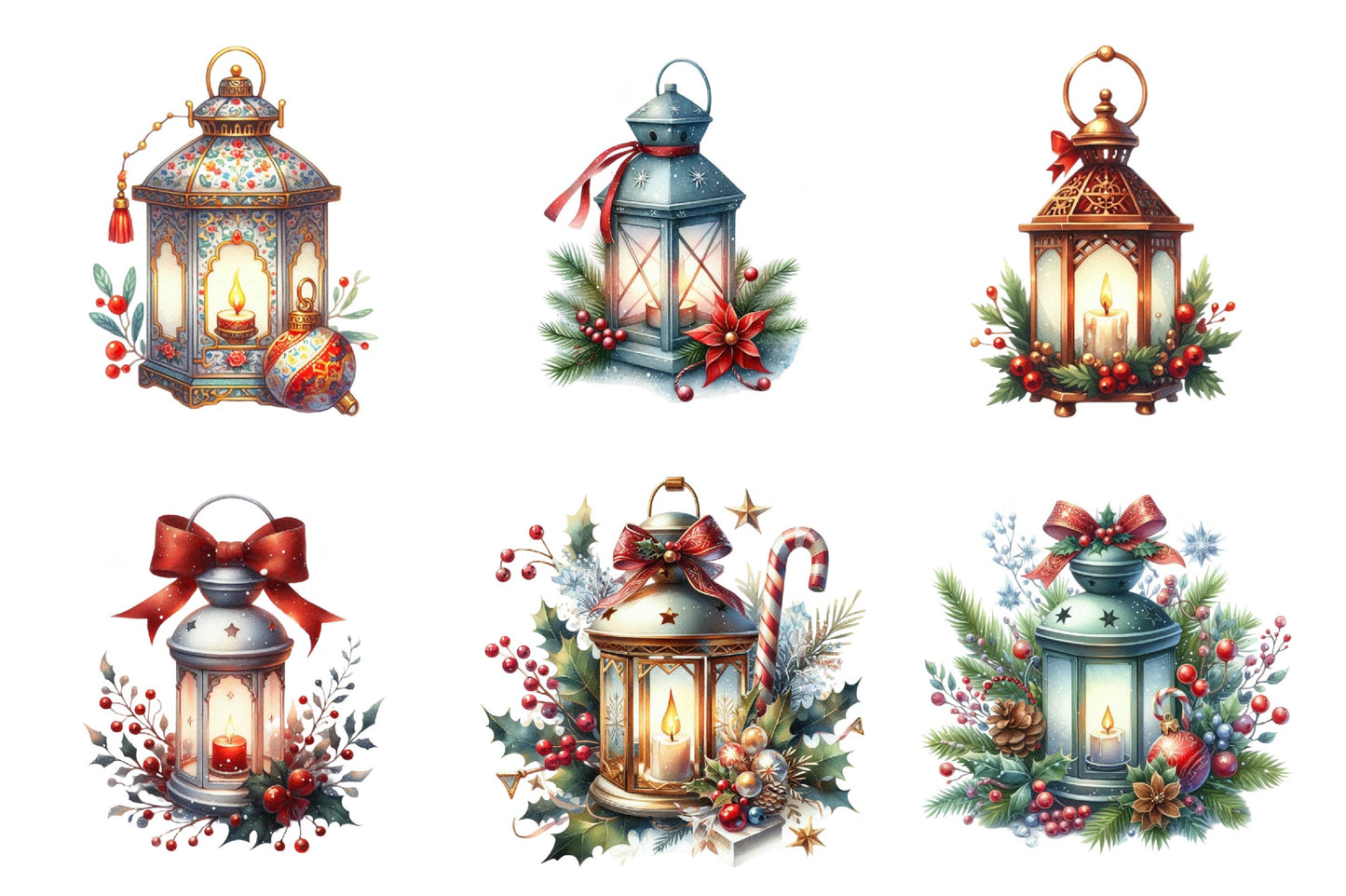 Christmas Lantern PNG Bundle 29 Festive Holiday Lantern Designs