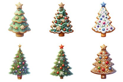 Christmas Cookie Tree Clipart Bundle 33 Christmas Tree PNG Designs