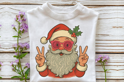 Cool Santa Peace Sign Christmas