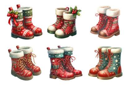 Christmas Boots PNG Bundle 27 Festive Holiday Boot Designs