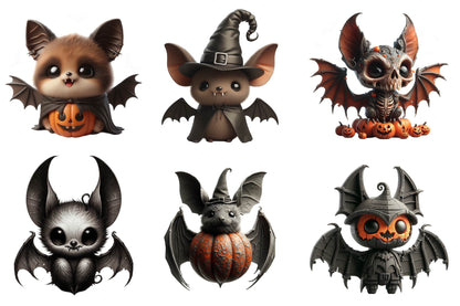 29 Halloween Bat Clipart Bundle