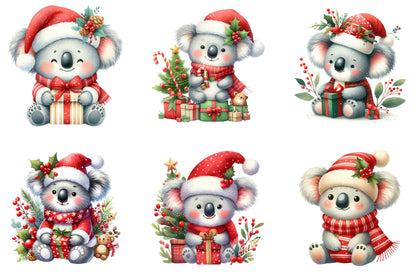 34 Christmas Koala Clipart Bundle