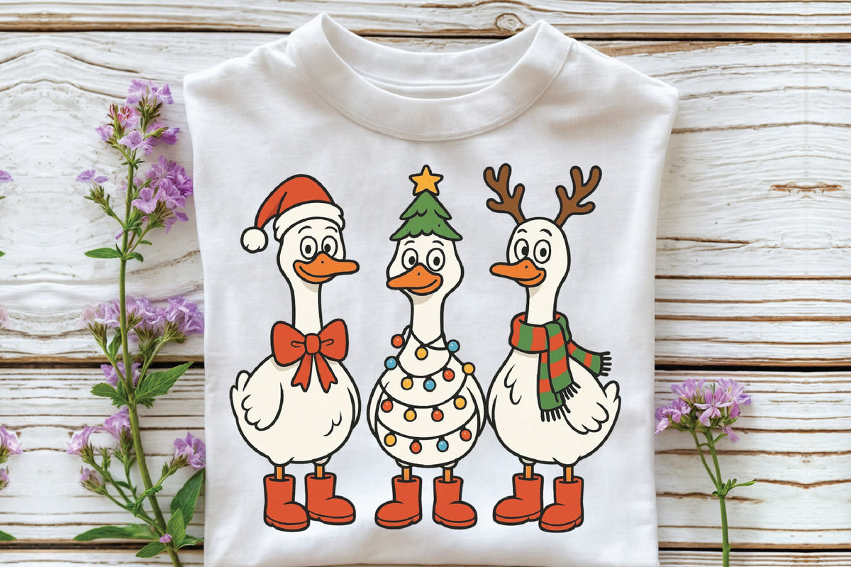 Christmas Goose Trio PNG