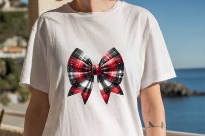 Christmas Buffalo Plaid Bow PNG Clipart Bundle