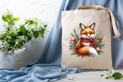 Christmas Fox PNG Clipart Bundle 23 Cute Holiday Fox Designs