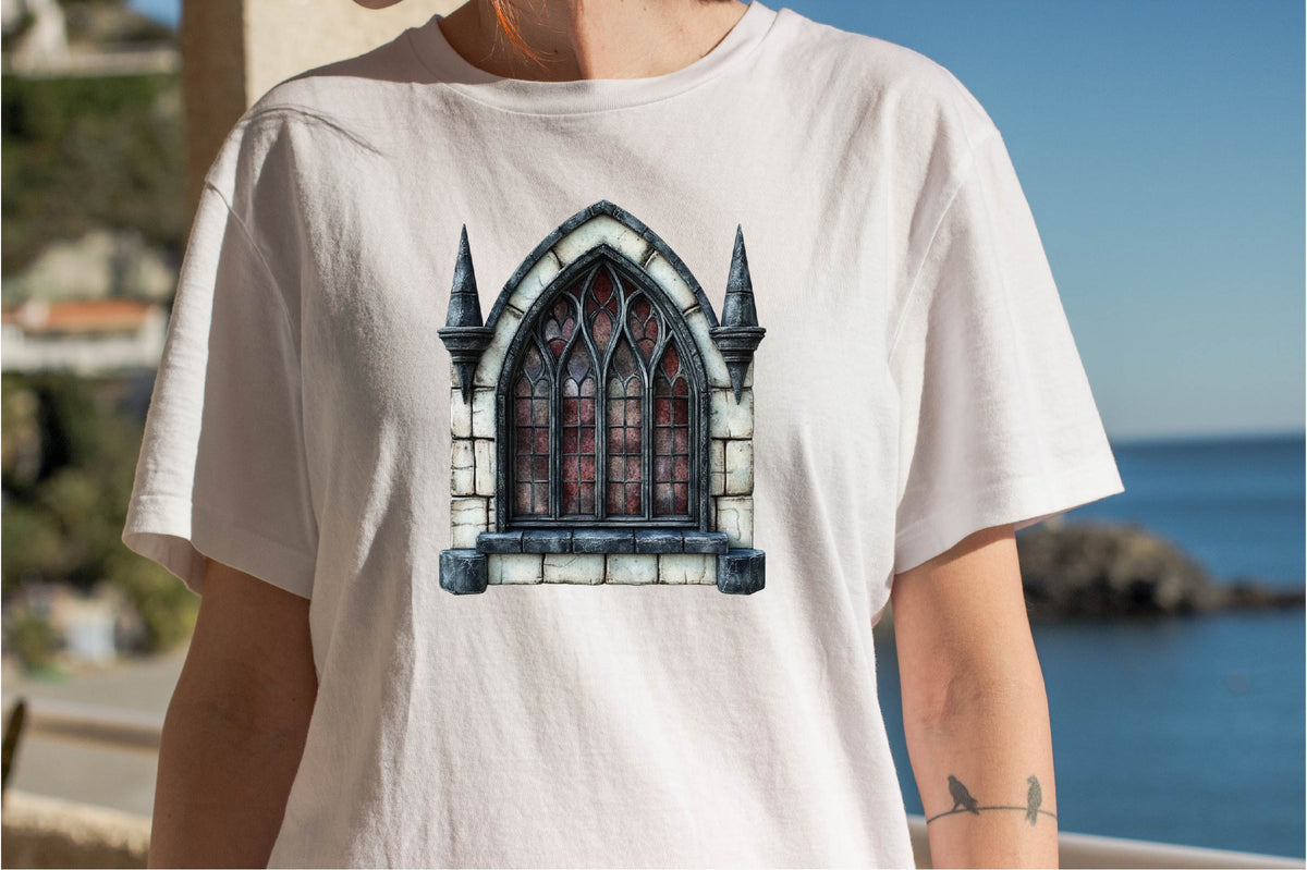 25 Halloween Gothic Window Clipart Bundle