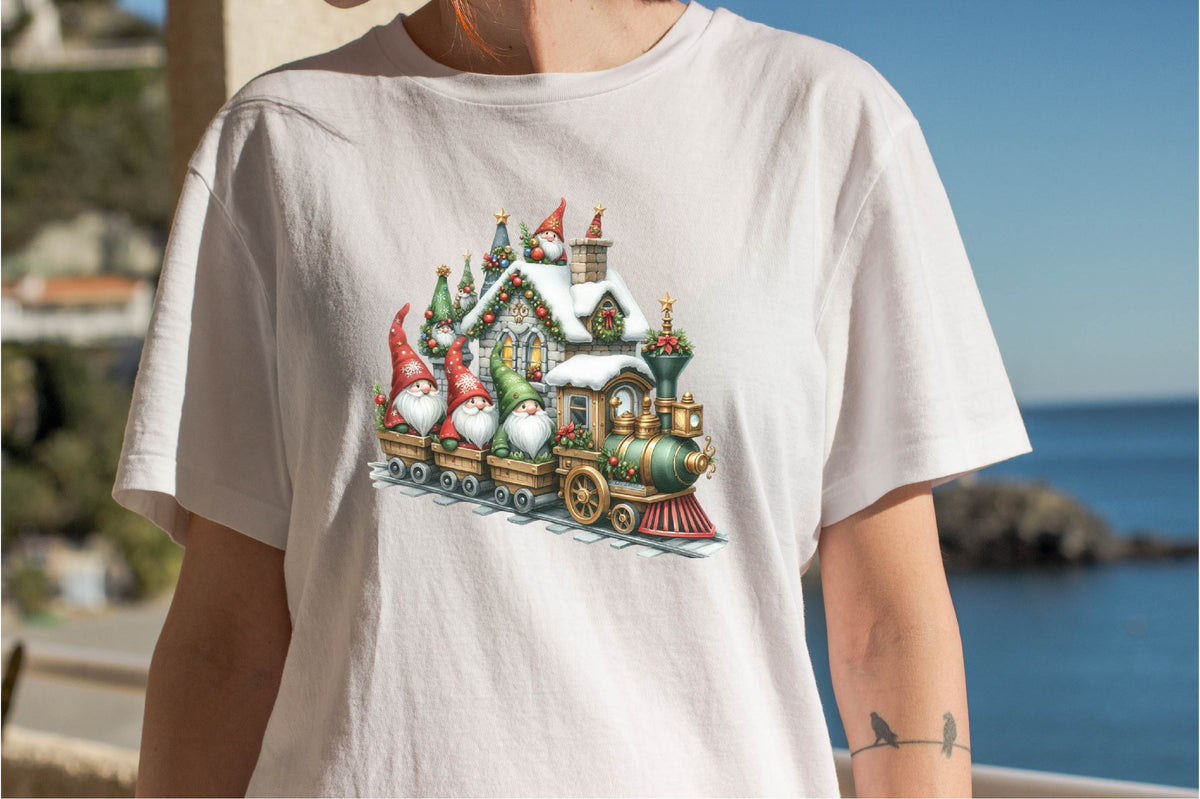 22 Christmas Train With Gnomes Clipart Bundle